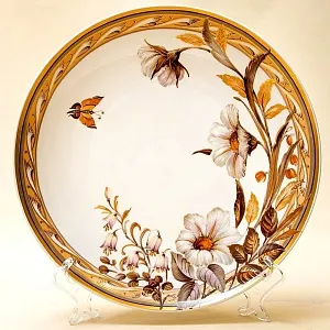 Большое Коллекционное Блюдо - Тарелка «Цветение Лета» Фарфор KAISER Германия.