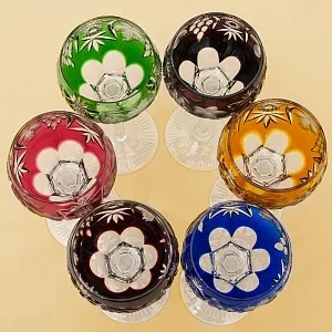 Шесть Бокалов из Цветного Хрусталя «Виноград», NACHTMANN Германия, 60 -е годы ХХ века.