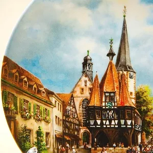 Коллекционная Тарелка «Ратуша в Михельштадте» Фарфор VOHENSTRAUSS, Германия -1989 год.