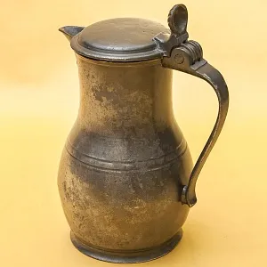 Антикварный Классический Оловянный Кувшин - Кофейник на 1,2 литра. Бельгия,  ХIХ век.