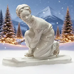 Фарфоровая Статуэтка «Лыжница», ПФЗ Песочное, СССР -1963 год.