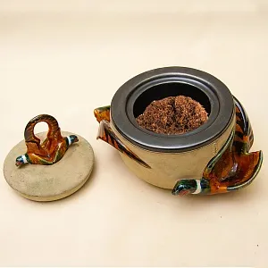 Редкость! Фарфоровая Банка для табака - Табакерка «Фазаны». LONSCHAMP ФРАНЦИЯ 60 гг.