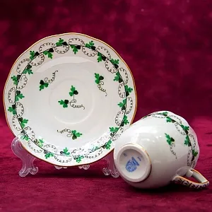 Классический Кофейный Сервиз PERSIL на 6 персон, 16 предметов. Фарфор HEREND, Венгрия.