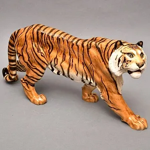 Редкость! Большая Фарфоровая статуэтка «Идущий ТИГР», Hutschenreuther Германия, 1955 - 1968 годы.