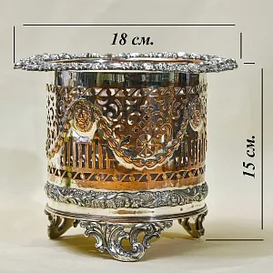 Антикварная Сервировочная Металлическая Подставка для Бутылок - Бутылочная передача, SHEFFIELD Англия.