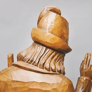 Большая Коллекционная Деревянная статуэтка «Охотник с Оленем», Германия середина ХХ века.