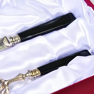 Винтажный Набор для Сервировки и подачи блюд Нож + Вилка, Silverplated Франция начало ХХ века.