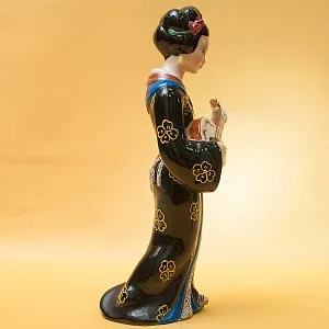 Большая Интерьерная Фаянсовая Статуэтка «Девушка с лютней», CIA MANNA Италия 50-е годы.