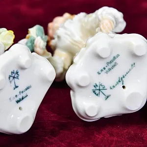 Парные Фарфоровые Статуэтки «Дети - Цветы для Мамы», Карл Энс / Karl Ens, Германия, 30-е гг.