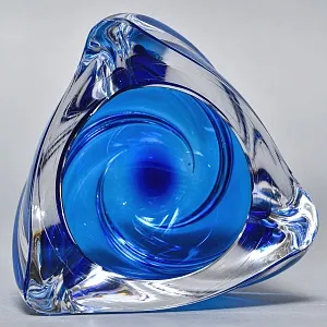 Винтажная Пепельница - Мелочевница «Голубой Сапфир» Хрусталь VAL SAINT LAMBERT Бельгия.