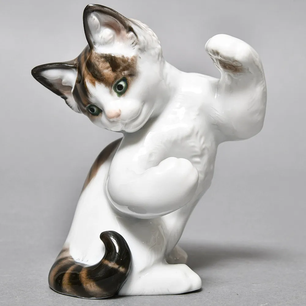  Коллекционная Фарфоровая статуэтка «Игривый Котенок», ROSENTHAL Германия - 1957 год. 