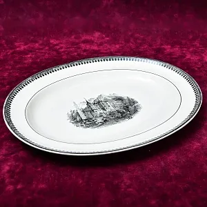 Старинное Большое Фарфоровое Блюдо - Тарелка «Сервиз Старого аббатства», Villeroy&Boch Германия,  1890 - 1920 годы.