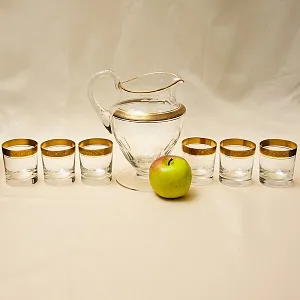 Набор для напитков из 6-и хрустальных стаканов и кувшина «Concorde», Theresienthal Германия, 50 гг.