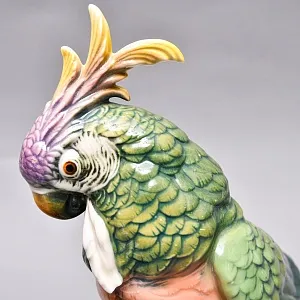 Коллекционная Фарфоровая статуэтка «Два Попугая - Какаду», Karl Ens Германия, 50-е гг ХХ века.