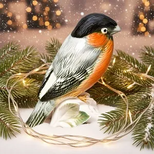 Фарфоровая статуэтка Птица «Красногрудый Снегирь», Karl Ens Германия, 50-е годы ХХ века.