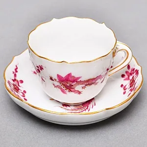 Коллекционная Кофейная пара «Розовый Дракон», MEISSEN Германия, первая половина ХХ века. 