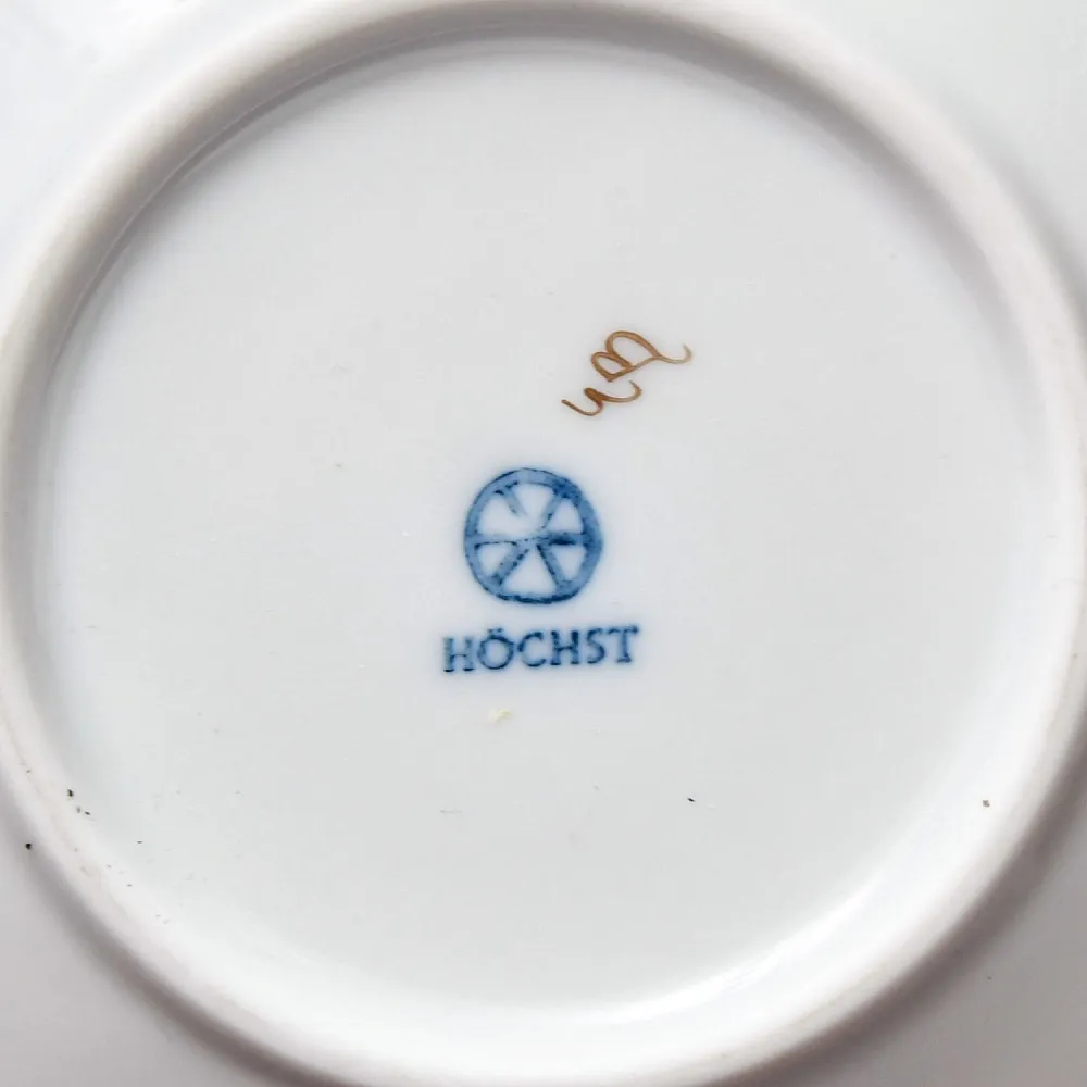 Редкость! Коллекционная Кофейная Пара «Садовый букет», фарфор Hochster Porzellan, Германия - 1947 год.