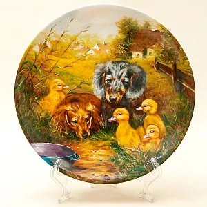 Коллекционная Тарелка «Встреча у водопоя» Фарфор, Vohenstrauss Германия -1991 год.
