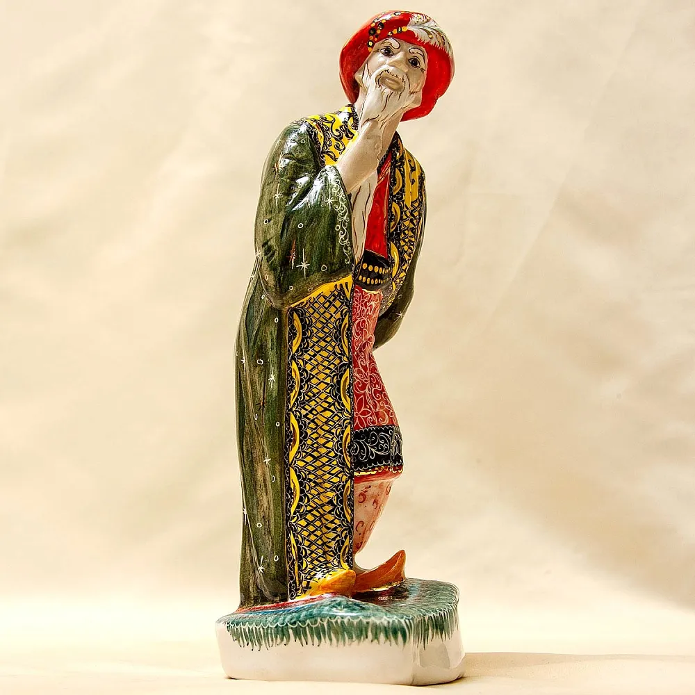 Авторская Коллекционная Фарфоровая Статуэтка «Старик Хаттабыч», Россия.