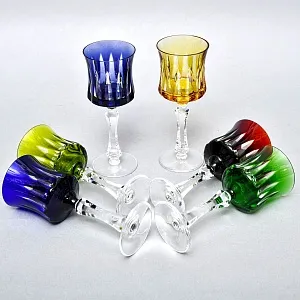 Бокалы для Вина Цветной Хрусталь DOROTHEENHUTTE Германия -70 гг. 