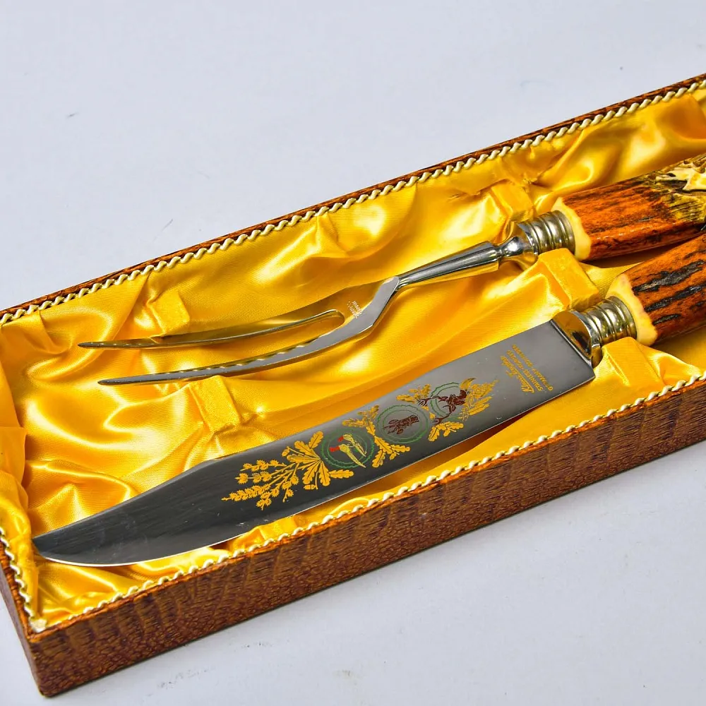 Набор для Барбекю «Охота» - Нож и Вилка, Германия, Klaus Tragbar Solingen, 60 -е гг.