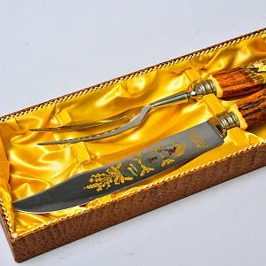 Набор для Барбекю «Охота» - Нож и Вилка, Германия, Klaus Tragbar Solingen, 60 -е гг.