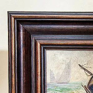 Художественная Картина Пейзаж «Рыбацкая Лодка». Германия, середина ХХ века.