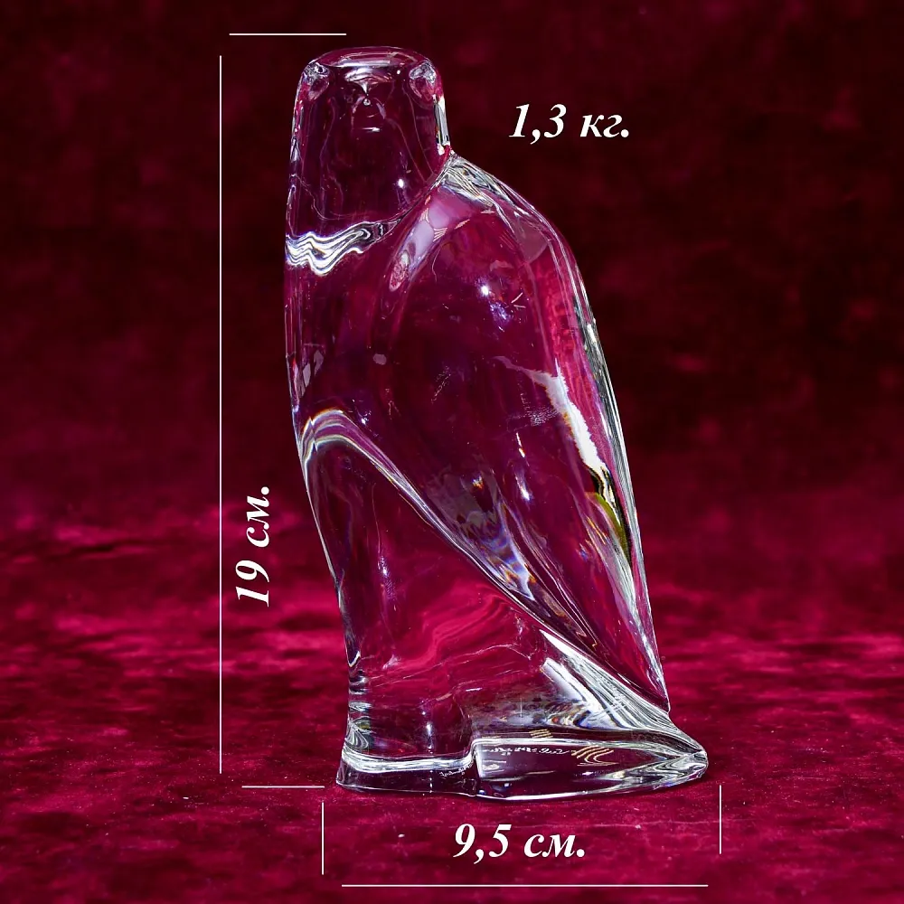 Хрустальная Статуэтка или Пресс-Папье «СОКОЛ», VAL SAINT LAMBERT, Бельгия.