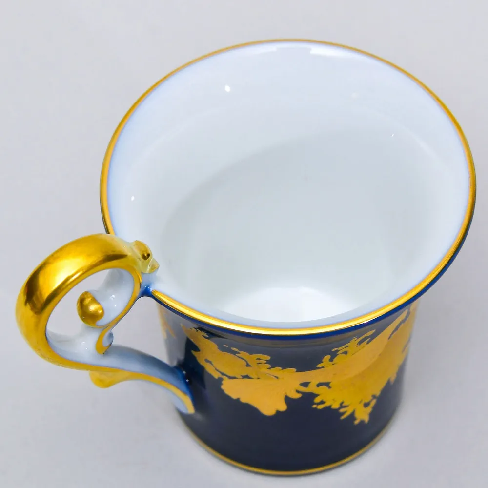 Коллекционная Кофейная Пара «Золотые Птицы», Фарфор KAISER Германия.