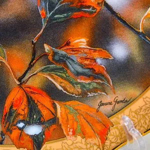 Коллекционная Фарфоровая тарелка «Птицы. Осенние синицы»,  Bradford Exchange Англия - 1996 год.