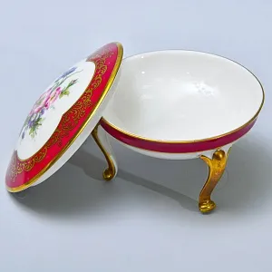 Классическая Фарфоровая Шкатулка - Бонбоньерка «Цветение Лета», LINDNER Германия, середина ХХ в.