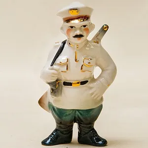 Новогодние Фарфоровые Ёлочные игрушки - «Милиционер» - Стилизация «Мы родом из СССР».