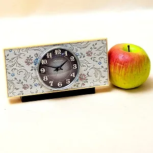 Механические Настольные Часы «МОЛНИЯ - ЧЧЗ» - Редкий Цветочный Декор - СССР -1975 год.