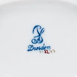 Фарфоровая Сухарница - Корзинка для выпечки - Вазочка - Конфетница «Цветение Лета» SP Dresden Германия