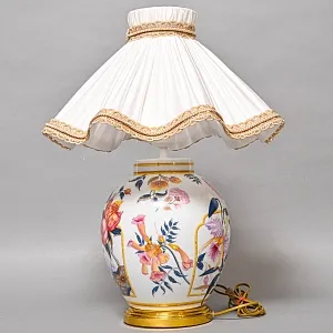 Настольная Электрическая Лампа - Светильник «Цветущий Гранат» Фарфор PORCELAIN DE PARIS, Франция.