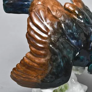 Антикварная Коллекционная Фарфоровая статуэтка «Птица - ГЛУХАРЬ», Hochst Германия начало ХХ века.