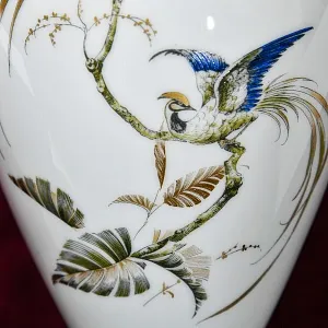 Редкая! Коллекционная Авторская Ваза «Райские птицы» Фарфор KAISER Германия -1956 год.  