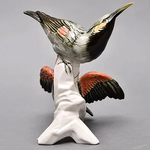 Пара Птиц - Фарфоровая Статуэтка «Свиристели» Н -19 см., Karl Ens, Германия - первая половина ХХ века.