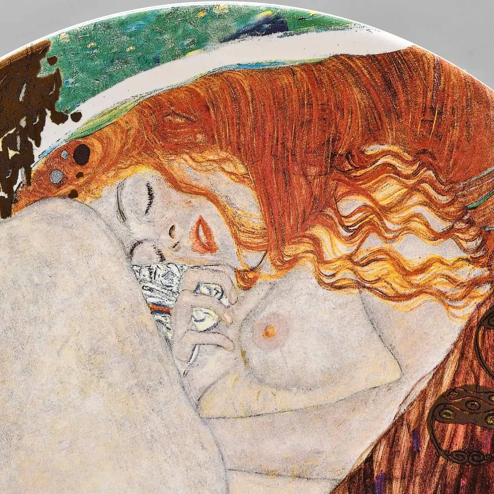 Большая! Фарфоровая тарелка - блюдо «Шедевры Густава Климта. ДАНАЯ», Goebel Германия - 1999 год. 