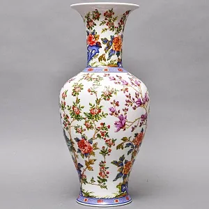 Большая Напольная Фарфоровая Ваза «Весеннее Цветение», Krautheim & Adelberg GmbH Германия, 1945 - 1977 годы. 