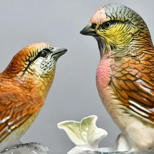 Пара Птиц - Фарфоровая Статуэтка «Чечётки», Karl Ens, Германия - середина ХХ века.