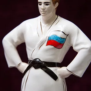 «Борец Дзюдо» - Авторская Коллекционная Фарфоровая Статуэтка, Россия.