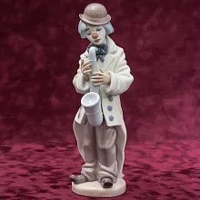 Фарфоровая статуэтка «Клоун с cаксофоном» Lladro, Испания - 1987 год.