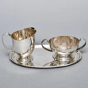 Винтажный Набор Соусников на подносе Silverplated, Англия - середина ХХ века. 