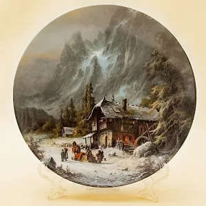 Коллекционная Тарелка «Визит торговца» Фарфор Furstenberg Германия -1987 год.