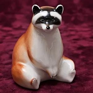 Коллекционный Триптих - Фарфоровые Статуэтки «Три Енота», ЛФЗ СССР -1962 год.