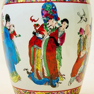 Винтажная Фарфоровая Ваза «КИТАЙСКИЕ МУДРЕЦЫ», Н -36см, Старый Китай -70-е годы ХХ века.