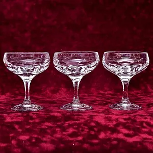 Набор Хрустальных Фужеров для Шампанского или Креманки серия «ANTIKA» - 5 штук, NACHTMANN Германия 70 гг.