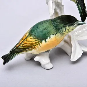 Коллекционная Фарфоровая статуэтка «Две птицы на ветке», Karl Ens Германия, середина ХХ века.