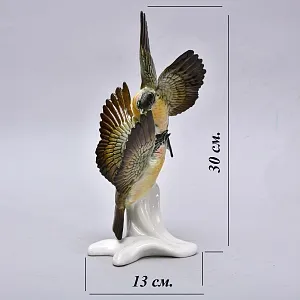 Пара Птиц - Фарфоровая Статуэтка «Хохлатые Жаворонки», Карл Энс / Karl Ens, Германия 50 гг.